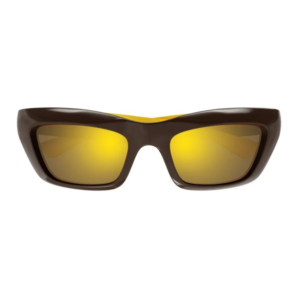 NEW BOTTEGA VENETA BROWN UNISEX BV1182S 002 YELLOW SUNGLASSES